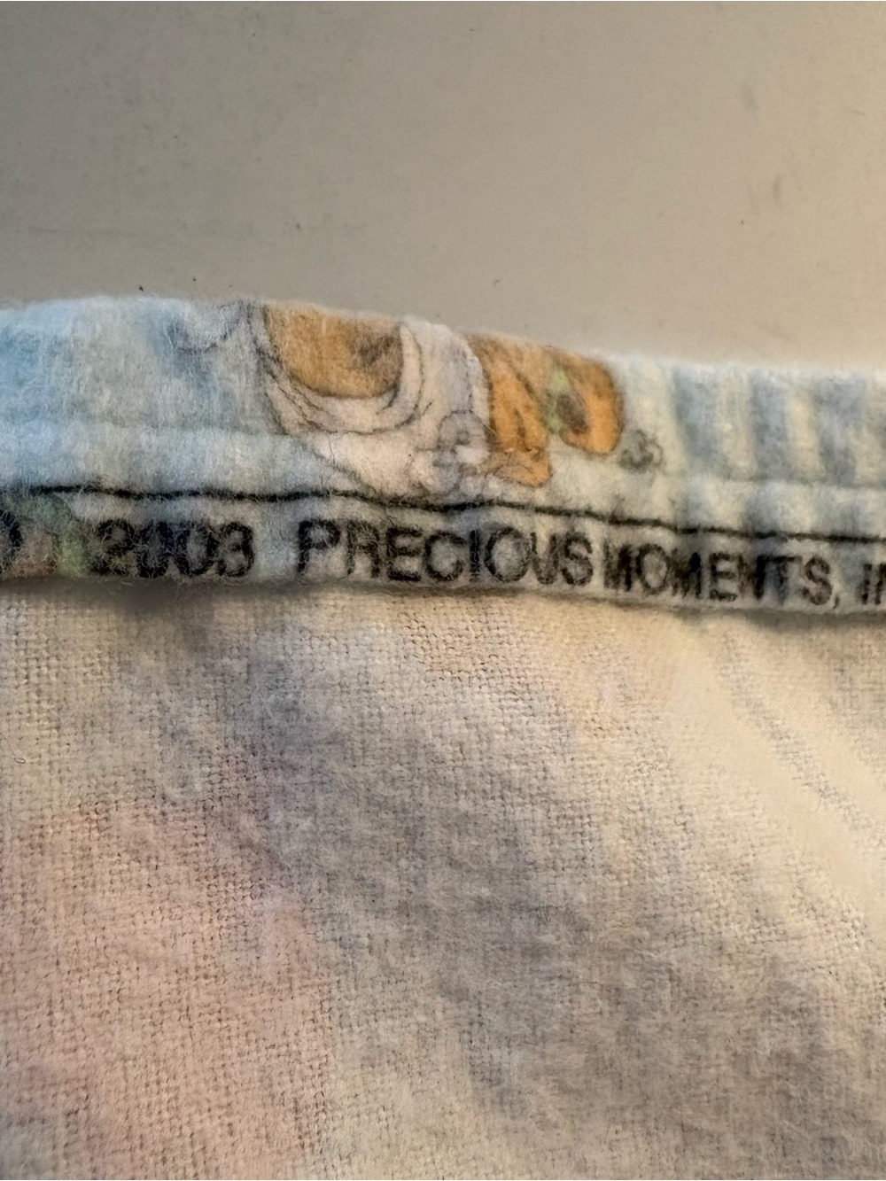 Lot of 2 Vintage Flannel Baby Blanket Precious Moments Teddy Beddy Bear Handmade - Picture 11 of 11